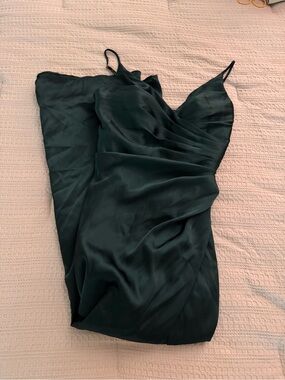charmeuse cowl bridesmaid dress with swag sleeves Mint Velvet Oxblood Satin Panelled Maxi Dress | Size 14 | Red main image 1